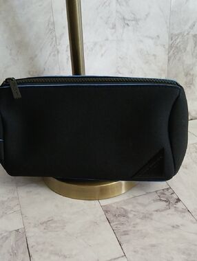 Issey Miyake Black Toiletry Pouch with Blue Trim